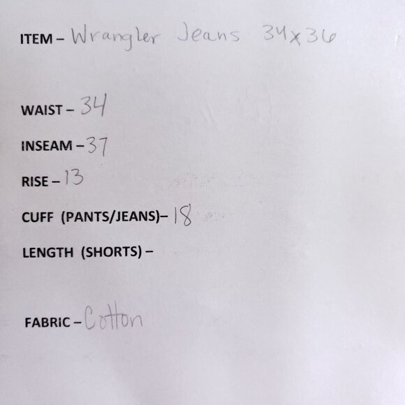 Wrangler Regular Fit Straight Leg Jeans Men's Sz 34/36 Dark Wash - Picture 6 of 7